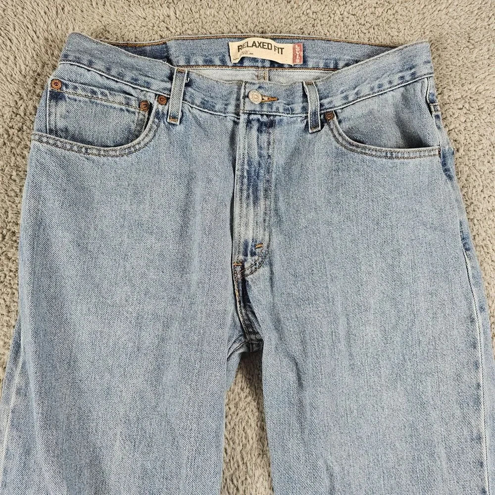 Levis 550 Jean Mens 33x32 Relaxed Straight Light Wash Grunge Cowboy Skater Work